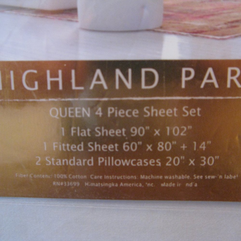 %100 cotton 400 Thread count Queen size 4 Pc Sheet